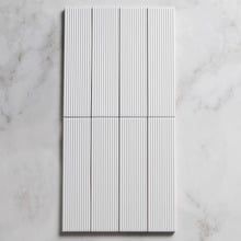 Hiroshi Stripe Matt White Subway Ceramic Tile